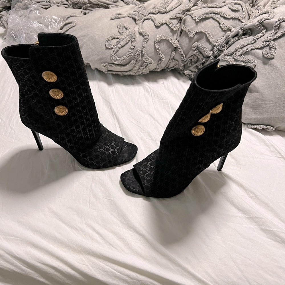 Balmain open toe booties